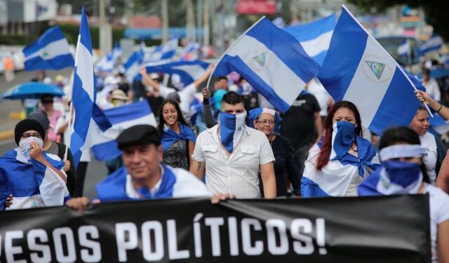 Demonstrators take part in a protest against Nicaraguan President Daniel Ortega's government in Managua, Nicaragua September 2, 2018.REUTERS/Oswaldo Rivas