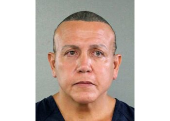 FILE - This Aug. 30, 2015, file photo released by the Broward County Sheriff's Office shows Cesar Sayoc in Miami. Sayoc, who created a two-week crisis by mailing 16 packages of inoperative pipe bombs packed with fireworks powder and shards of glass to 13 famous Democrats and CNN is scheduled to learn his punishment Monday, Aug. 5, 2019. (Broward County Sheriff's Office via AP, File)