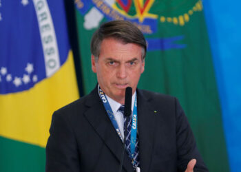 Jair Bolsonaro. Presidente de Brasil Foto de archivo.