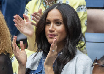 2019 US Open Tennis Tournament- Day Thirteen.    Meghan Markle, Duchess of Sussex watching Serena Williams of the United States in action against Bianca Andreescu of Canada in her team box in the Women's Singles Final on Arthur Ashe Stadium during the 2019 US Open Tennis Tournament at the USTA Billie Jean King National Tennis Center on September 7th, 2019 in Flushing, Queens, New York City.  (Photo by Tim Clayton/Corbis via Getty Images)"n