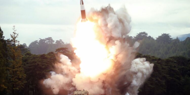 TOPSHOT - This picture taken on August 16, 2019 and released on August 17 by North Korea's official Korean Central News Agency (KCNA) shows the test-firing of a new weapon, presumed to be a short-range ballistic missile, at an undisclosed location. North Korea fired what appeared to be two short-range missiles into the sea on August 16 and launched a scathing attack on "foolish" calls for dialogue from South Korean President Moon Jae-in, rejecting further peace talks with Seoul.
 - South Korea OUT / ---EDITORS NOTE--- RESTRICTED TO EDITORIAL USE - MANDATORY CREDIT "AFP PHOTO/KCNA VIA KNS" - NO MARKETING NO ADVERTISING CAMPAIGNS - DISTRIBUTED AS A SERVICE TO CLIENTS / THIS PICTURE WAS MADE AVAILABLE BY A THIRD PARTY. AFP CAN NOT INDEPENDENTLY VERIFY THE AUTHENTICITY, LOCATION, DATE AND CONTENT OF THIS IMAGE ---
 / AFP / KCNA VIA KNS / KCNA VIA KNS / ---EDITORS NOTE--- RESTRICTED TO EDITORIAL USE - MANDATORY CREDIT "AFP PHOTO/KCNA VIA KNS" - NO MARKETING NO ADVERTISING CAMPAIGNS - DISTRIBUTED AS A SERVICE TO CLIENTS / THIS PICTURE WAS MADE AVAILABLE BY A THIRD PARTY. AFP CAN NOT INDEPENDENTLY VERIFY THE AUTHENTICITY, LOCATION, DATE AND CONTENT OF THIS IMAGE ---