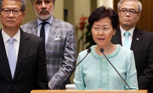 Jefa del gobierno de Hong Kong, Carrie Lam.