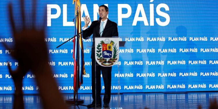 Juan Guaidó, Plan País. Pdte. (E) de Venezuela. Foto de archivo.