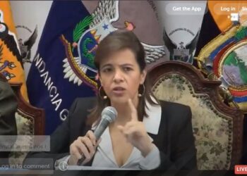 Ministra de Gobierno Ecuador. María Paula Romo. Foto Captura video.