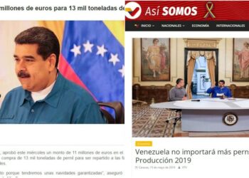 Nicolás Maduro, recursos pernil. Foto collage.