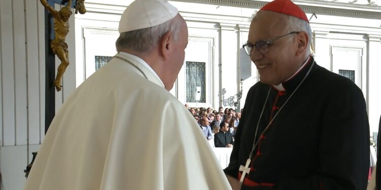 Papa Francisco y el Cardenal venezolano Baltazar Porras. 16OCT2019. Foto Vatican Media.
