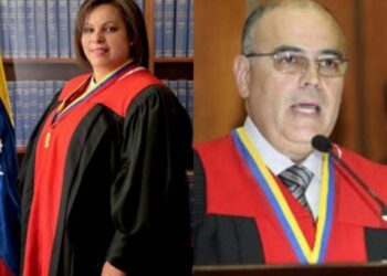 Los magistrados del TSJ de Maduro, Indira Alfonzo y Arcadio Delgado Rosales.