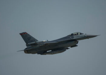 An F-16 Fighting Falcon assigned to the 480th Expeditionary Fighter Squadron takes off during Aviation Rotation 19-2 at Krzesiny Air Base, Poland, June 11, 2019. This exercise focuses on maintaining joint readiness while building interoperability capabilities. Through strengthened relationships and engagements with our Allies, the United States and NATO demonstrate their shared commitment to a peaceful, stable and secure Europe. (U.S. Air Force photo by Staff Sgt. Jonathan Snyder)