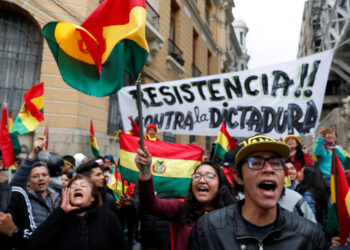 Foto de archivo. Protesta contra el presidente boliviano Evo Morales en La Paz, Bolivia, 9 de noviembre de 2019. REUTERS/Carlos Garcia Rawlins