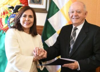 Karen Longaric Rodriguez. Embajadora ante EEUU Bolivia. Foto Twitter @MRE_Bolivia.