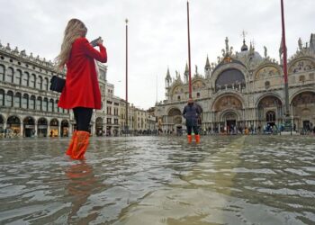 Preocupación por el agua alta en Venecia. Foto agencias.