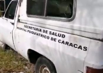 Ambulancia del Hospital Psiquiátrico de Caracas. Foto captura video.