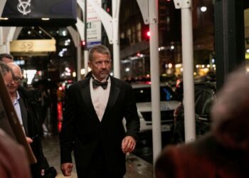 FILE PHOTO: Erik Prince arrives for the New York Young Republican Club Gala at The Yale Club of New York City in Manhattan in New York City, New York, U.S., November 7, 2019. REUTERS/Jeenah Moon/File Photo
