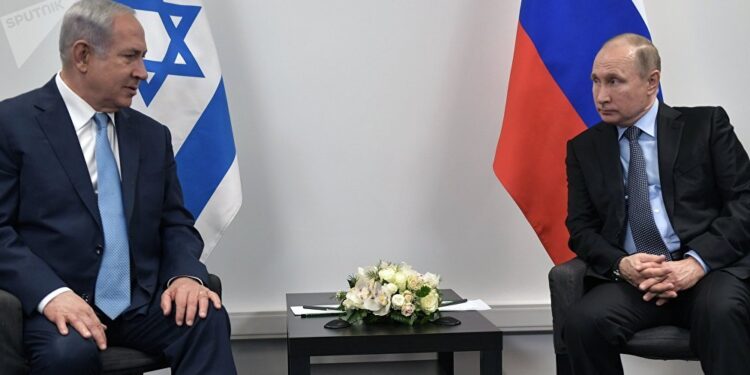 El presidente de Rusia, Vladímir Putin, y el primer ministro de Israel, Benjamín Netanyahu. Foto agencias.