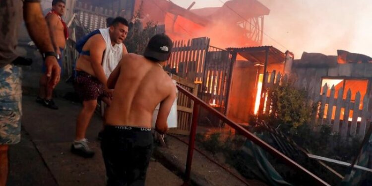 Incendio Valparaíso Chile. Foto agencias.