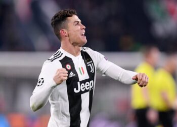 Soccer Football - Champions League - Round of 16 Second Leg - Juventus v Atletico Madrid - Allianz Stadium, Turin, Italy - March 12, 2019  Juventus' Cristiano Ronaldo celebrates at the end of the match   REUTERS/Alberto Lingria