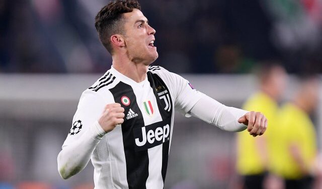 Soccer Football - Champions League - Round of 16 Second Leg - Juventus v Atletico Madrid - Allianz Stadium, Turin, Italy - March 12, 2019  Juventus' Cristiano Ronaldo celebrates at the end of the match   REUTERS/Alberto Lingria