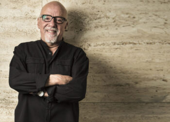 Brasilian writer Paulo Coelho photographed in the building where he lives in Geneva, Switzerland. CREDIT: Niels Ackermann / Rezo.ch for The Wall Street Journal