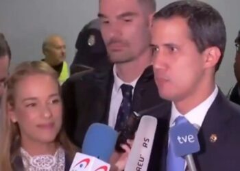 Pdte. (E) de Venezuela Juan Guaidó. Madrid, 25Ene2020. Foto captura de video.