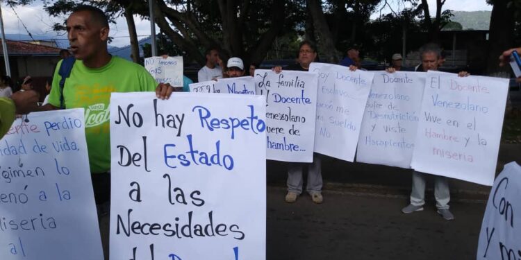 Protestas docentes. Foto @ElPitazoTV.