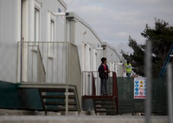 Centro de emergencia habitacional para refugiados en Madrid, este martes. VÍCTOR SAINZ