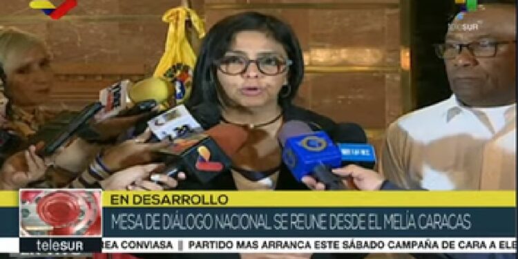 Delcy Rodríguez. Foto captura de video.