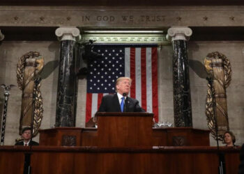 Trump en su discurso del Estado de la Unión el 30 de enero de 2018. Foto de archivo