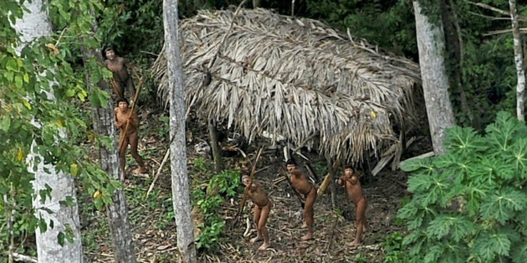 Indígenas no contactados en el estado Acre, Brasil, 25 de marzo de 2014.
Lunae Parracho / Reuters