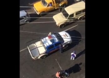 Estación de servicio de la Av Fuerza Aérea c c Av Los Cedros en Maracay. Foto captura de video.