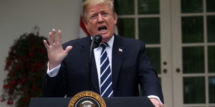 U.S. President Donald Trump speaks about the investigations by Special Counsel Robert Mueller and the U.S. Congress into himself and his administration in the Rose Garden at the White House in Washington, U.S., May 22, 2019. REUTERS/Leah Millis