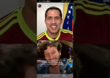 Juan Guaidó. Pdte. (E) de Venezuela y el cantante colombiano Sebastián Yatra. Foto captura de video.