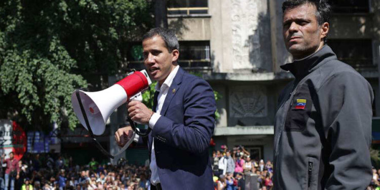 Juan Guaidó. Pdte. (e) de Venezuela. Leoppldo López. 30 de abril 2019. Foto EFE.