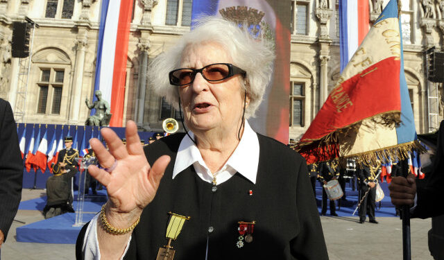 (FILES) In this file photo taken on August 25, 2009, former member of the French Resistance and widow of former resistance fighter Henri Rol-Tanguy, Cecile Rol-Tanguy attends a ceremony marking the 65th anniversary of Paris' liberation from Nazi occupation in front of Paris City Hall. - Cecile Rol-Tanguy, former member of the French Resistance, died at the age of 101-years-old on May 8, 2020, on the75th anniversary of the end of World War II in Europe, in a statement released by the family. (Photo by Bertrand GUAY / AFP)