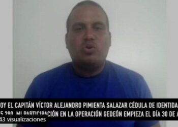 Capitán Víctor Alejandro Piminenta Salazar. Foto captura de video.