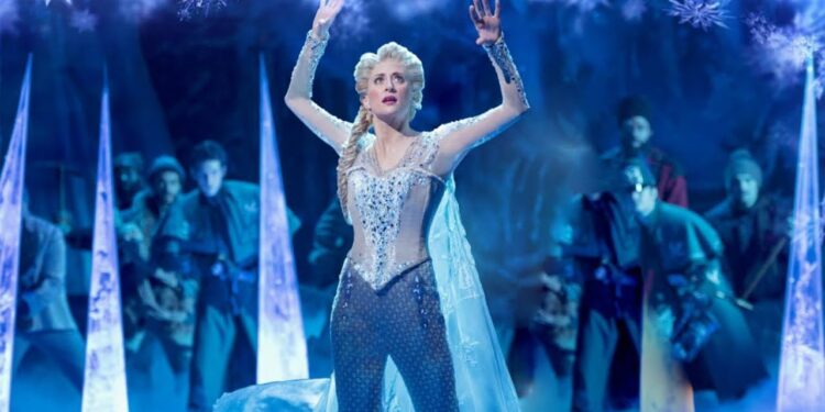 Frozen musical Broadway. Foto de archivo.