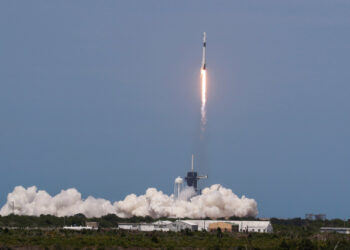 A SpaceX Falcon 9 rocket and Crew Dragon spacecraft carrying NASA astronauts Douglas Hurley and Robert Behnken lifts off during NASA?s SpaceX Demo-2 mission to the International Space Station from NASA?s Kennedy Space Center in Cape Canaveral, Florida, U.S. May 30, 2020. REUTERS/Thom Baur