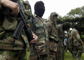 BOG12. CALI (COLOMBIA), 23/06/08.- Siete integrantes del trigésimo frente de la guerrilla de las Fuerzas Armadas Revolucionarias de Colombia (FARC), entre los que se encontraban dos menores de edad, se entregaron hoy, 23 de junio de 2008, a las tropas del Ejercito colombiano, en las instalaciones de la Tercera División en Cali (Colombia). Los guerrilleros afirmaron que se encontraban cercados por los operativos que realizan las Fuerzas Militares en el sector del Naya al sur-occidente del país. EFE/Carlos Ortega