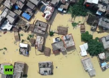 Inundaciones China. Foto captura de video RT.