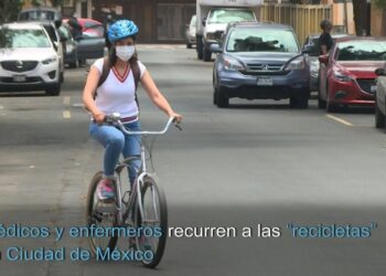Recicletas, médicos México. Coronavirus. Foto captura de video AFP.