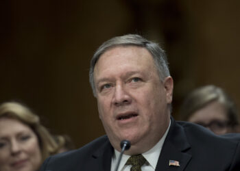 (FILES) In this file photo taken on April 12, 2018 US Secretary of State nominee Mike Pompeo testifies before the Senate Foreign Relations Committee during his confirmation hearing on Capitol Hill in Washington, DC. 
US President Donald Trump's pick for secretary of state, Mike Pompeo, is set to be confirmed as America's top diplomat April 26, 2018 after narrowly winning approval from a US senate panel. The midday confirmation vote in the US Senate comes days after a dramatic last-minute flip by Republican Senator Rand Paul gave Pompeo, currently the CIA Director, a narrow edge among committee members. / AFP PHOTO / JIM WATSON