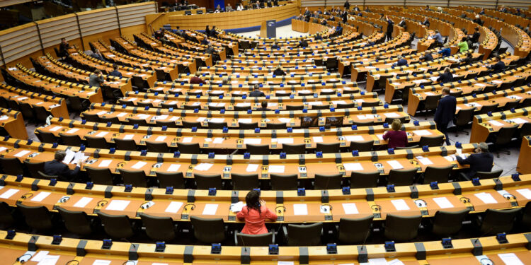Members of the European Parliament attend a plenary session in Brussels, Belgium March 10, 2020. REUTERS/Johanna Geron