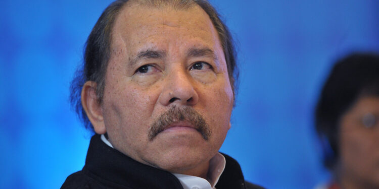 Nicaraguan President Daniel Ortega attends a meeting with members of the Central American Integration System (SICA) in a hotel  in Panama City on April 10, 2015, in the framework of the VII Americas Summit.  AFP PHOTO/MANDEL NGAN        (Photo credit should read MANDEL NGAN/AFP via Getty Images)