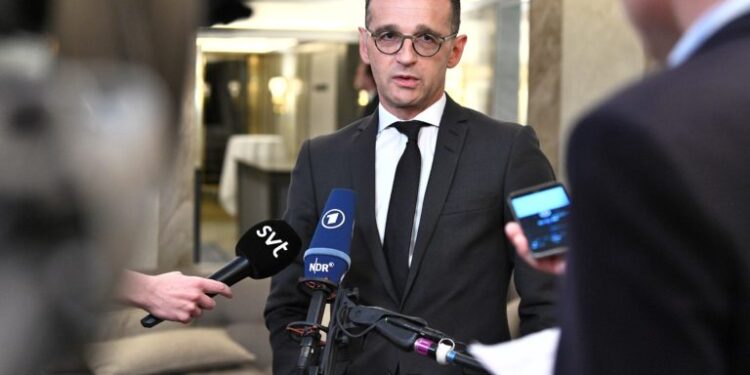 German Foreign Minister Heiko Maas talks to the press after a meeting on Nuclear Disarmament and the Nuclear Non-Proliferation Treaty on June 11, 2019 at the Grand Hotel in Stockkolm. (Photo by Claudio BRESCIANI / TT NEWS AGENCY / AFP) / Sweden OUT