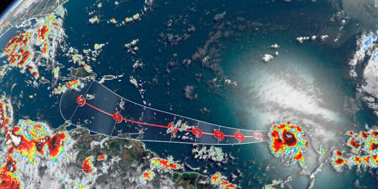 La tormenta tropical Gonzalo. Foto Agencias.