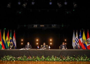 Reunión virtual de líderes del bloque comercial Mercosur. Foto: Reuters