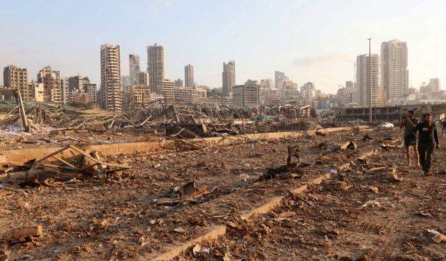 A view shows damages at the site of an explosion in Beirut, Lebanon August 4, 2020. REUTERS/Mohamed Azakir