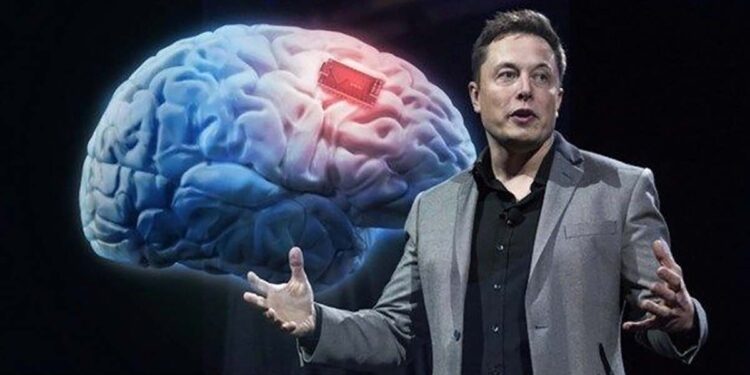 Neuralink. Elon Musk. Foto de archivo.