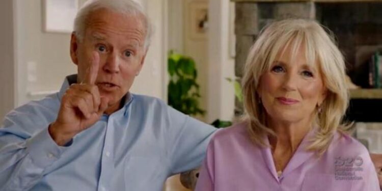 Jill y Joe Biden. Foto captura de video.