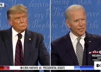 Debate presidencial Trump-Biden. Foto captura de video CBSN.