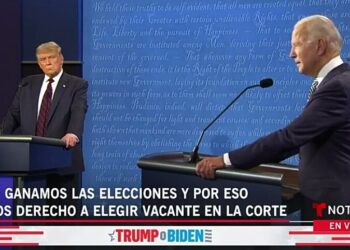Debate presidencial Trump-Biden. Foto captura de video Telemundo.